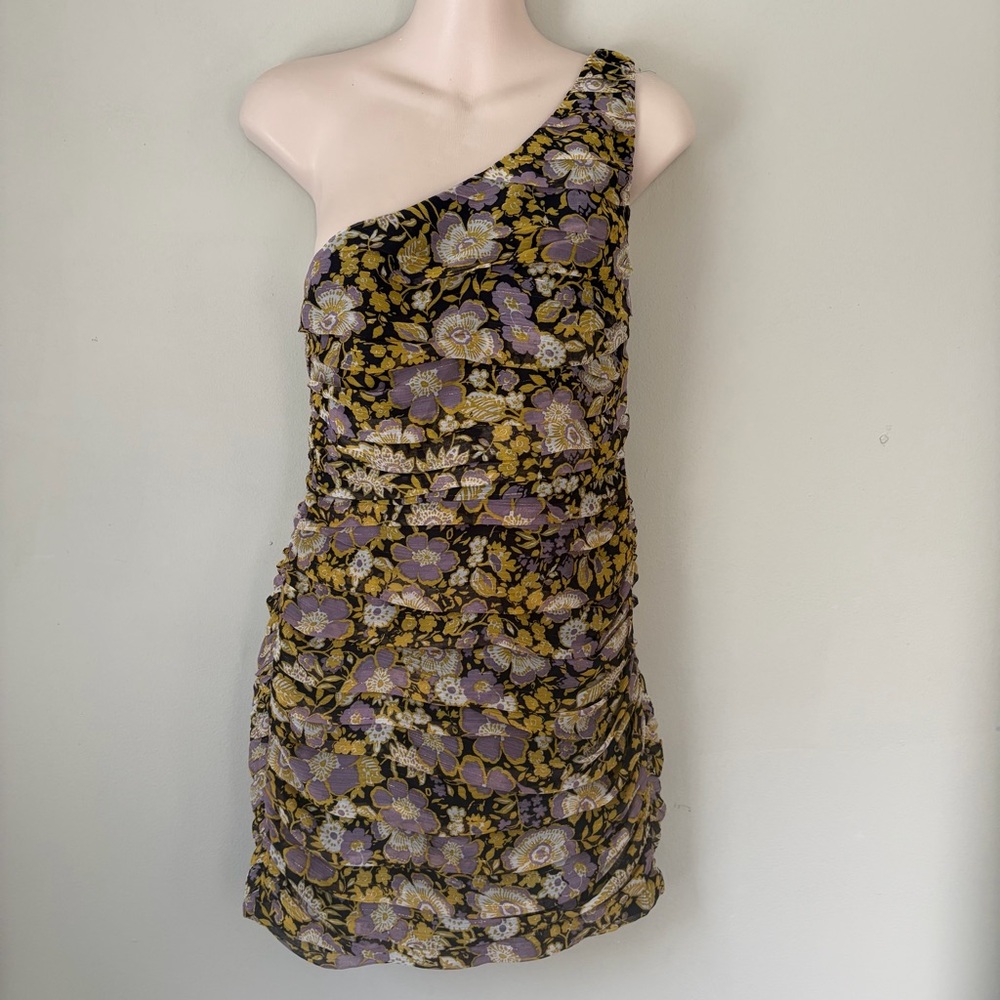 NWT! ZARA One-Shoulder Floral Mini Dress Sz Small